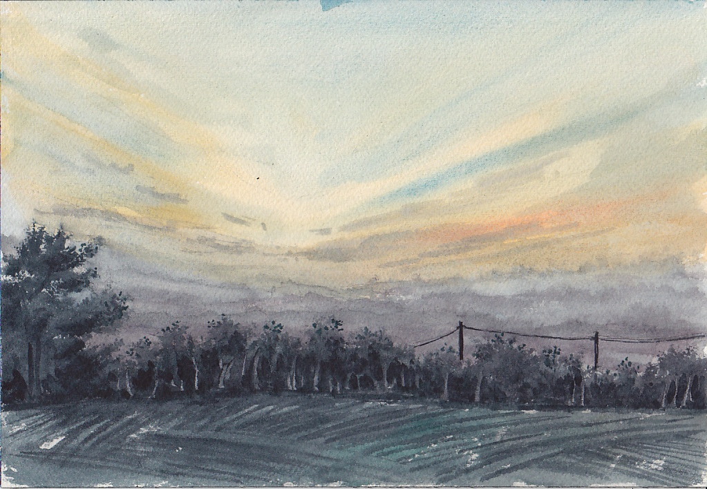 Amanecer a la salida de Arzua